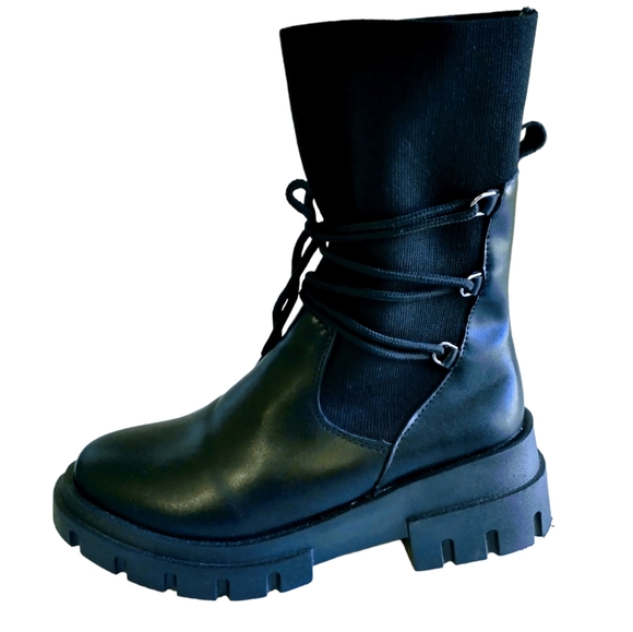 Shein Lace up Front Chunky Sock Boots - Picture 2 of 10